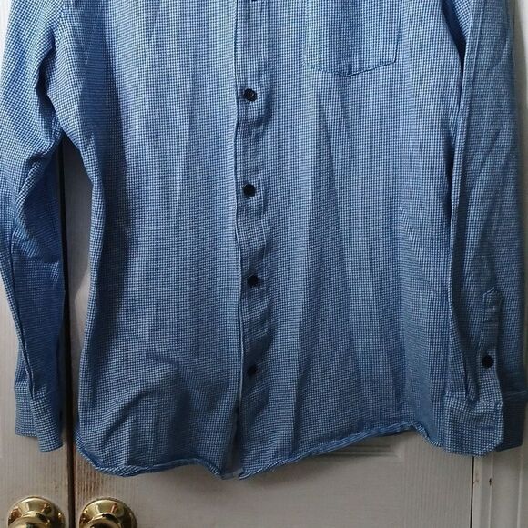 Tasso Elba blue white stretch button down casual long sleeve shirt Sz L NWOT - Picture 2 of 8